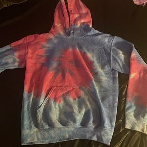 pink & blue tie-dye hoodie